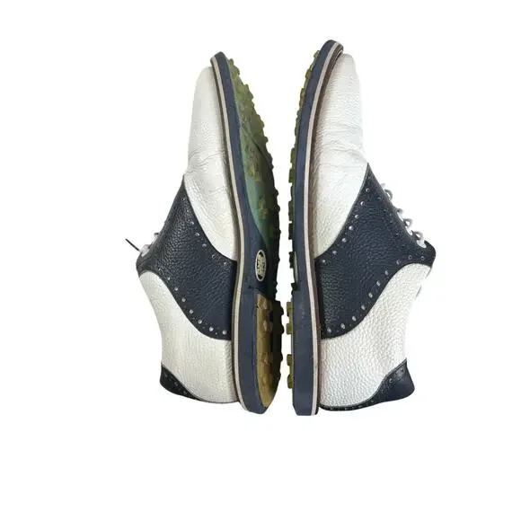 G/FORE Men's Saddle Gallivanter Golf Shoes Size 13 White & Navy Preppy - Picture 6 of 8